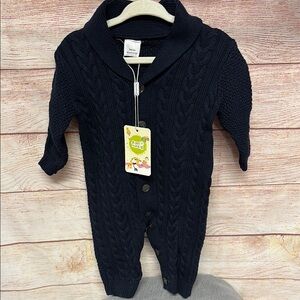 JunNeng Navy Cable Knit Kids One Piece